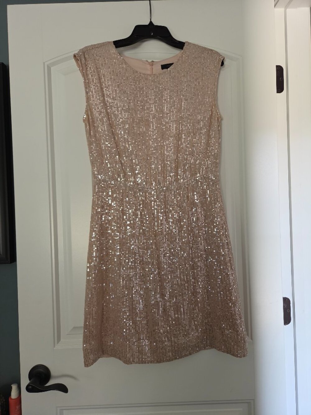 JCrew blush sequin cocktail dress
